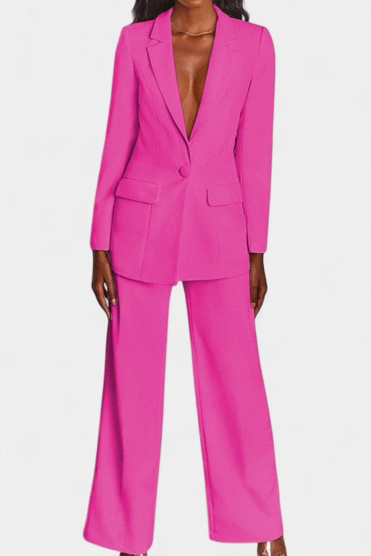 Marnie Ensemble Blazer Structuré et Pantalon Taille Haute