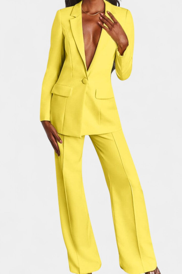 Marnie Ensemble Blazer Structuré et Pantalon Taille Haute