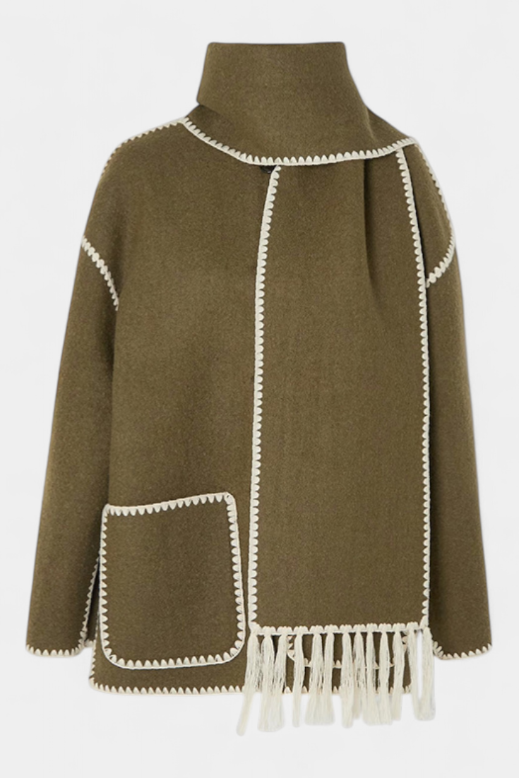 Pauline Manteau à Écharpe Intégrée et Silhouette Fluide