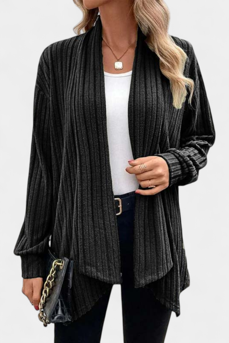 Sansel Gilet Côtelé à Capuche et Boutons
