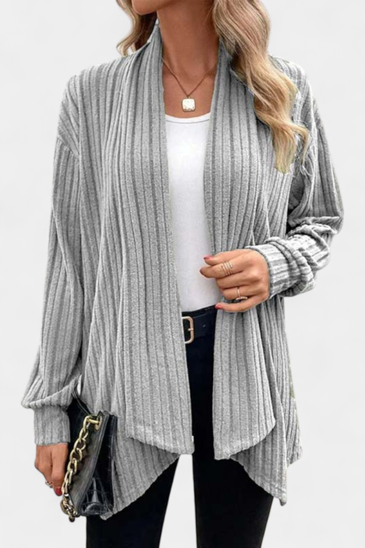 Sansel Gilet Côtelé à Capuche et Boutons