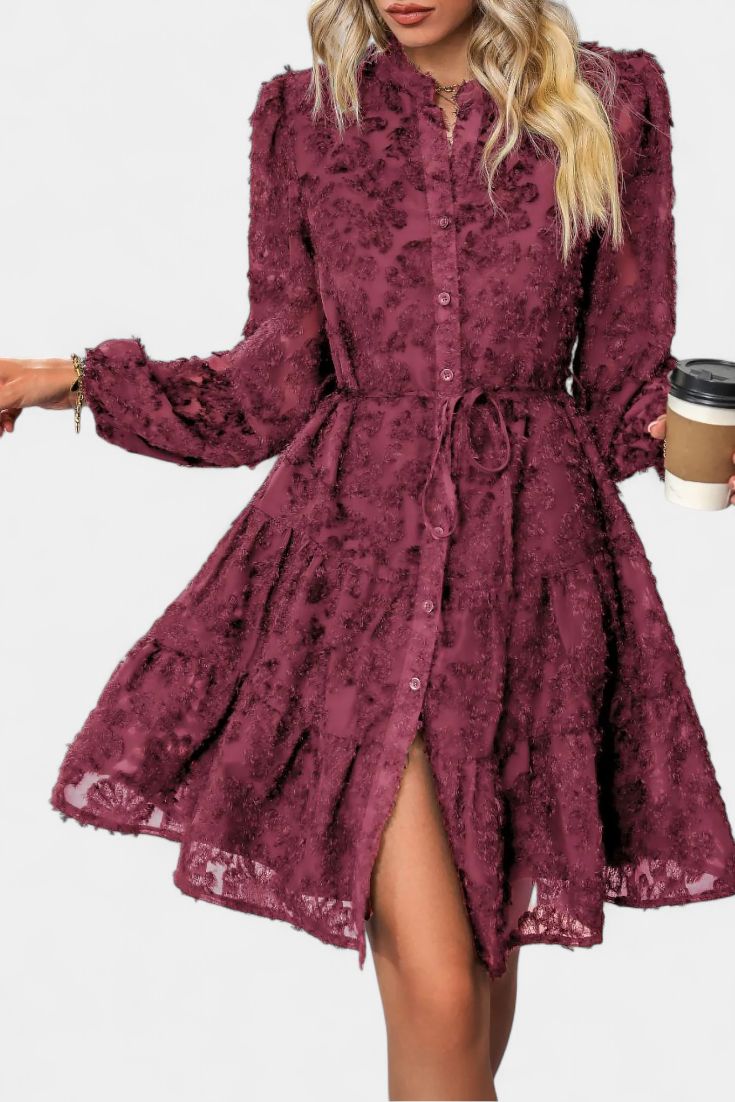 Soreia Chemise à Manches Longues Texturées et Boutonnage Moderne