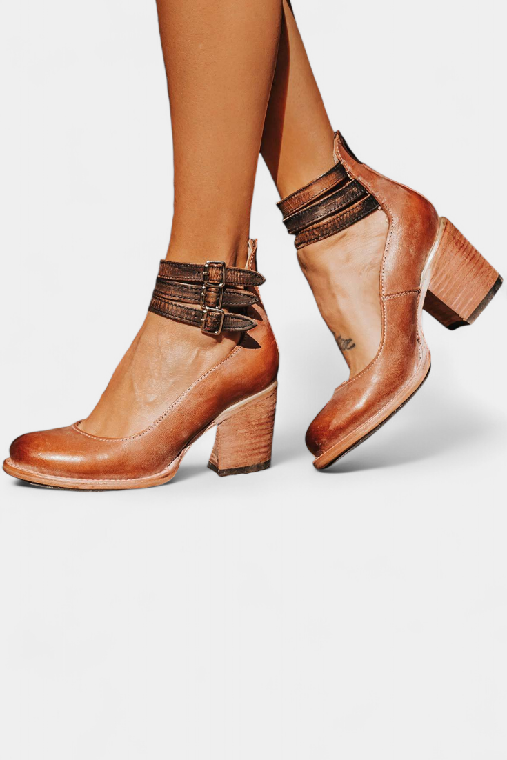 Penka Talons à Bloc en Éco-Cuir avec Silhouette Épurée