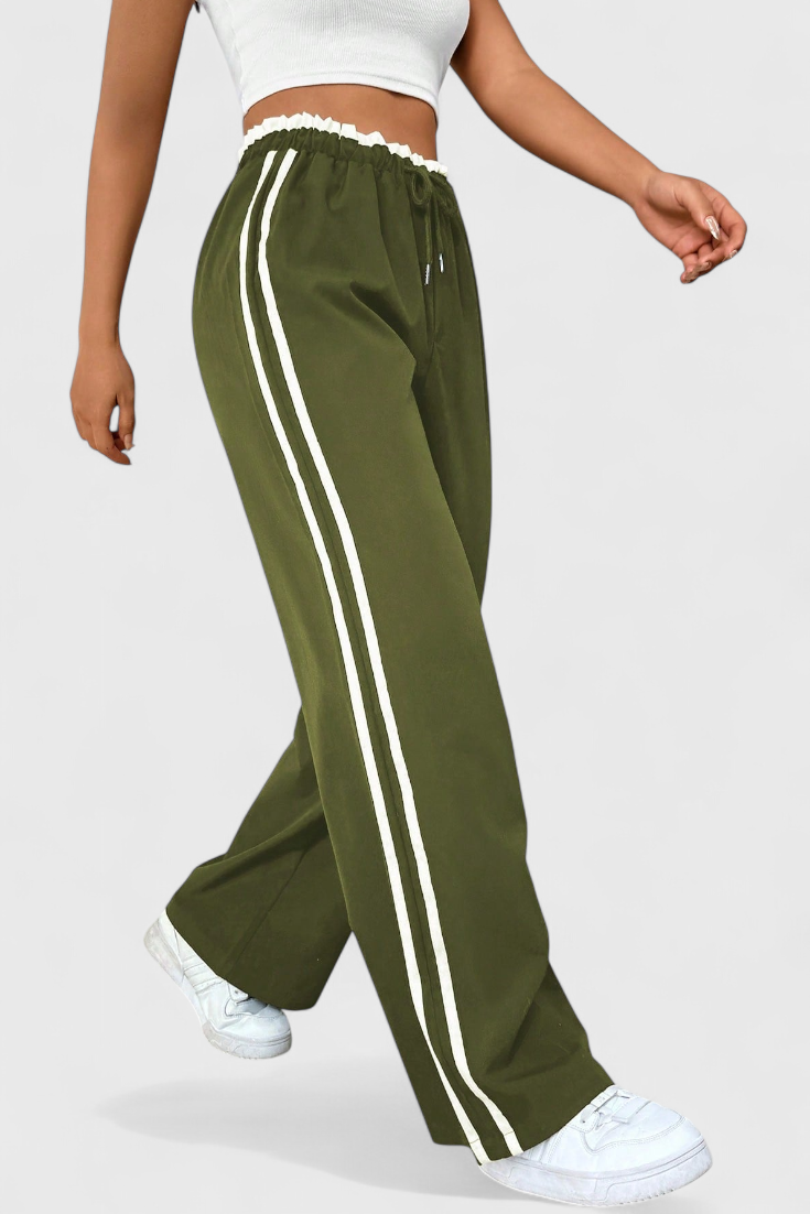 Pantalon de Sport Alanys à Jambe Évasée avec Détails Latéraux