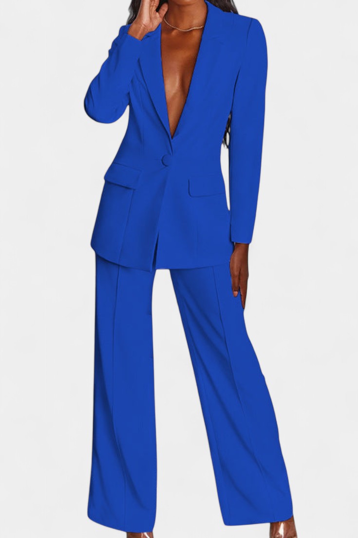 Marnie Ensemble Blazer Structuré et Pantalon Taille Haute