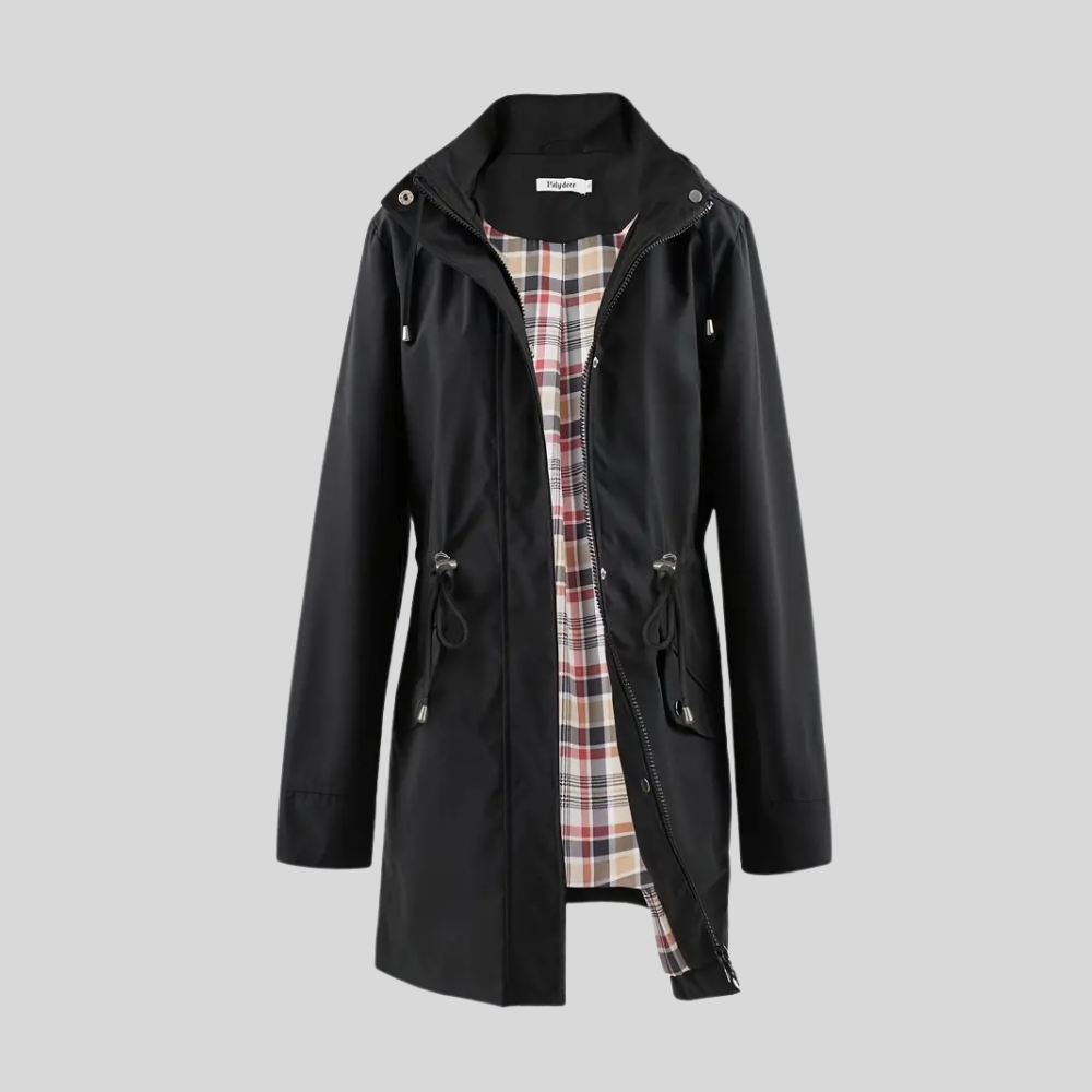 Doemi Manteau de Pluie à Manches Longues et Silhouette Ajustée