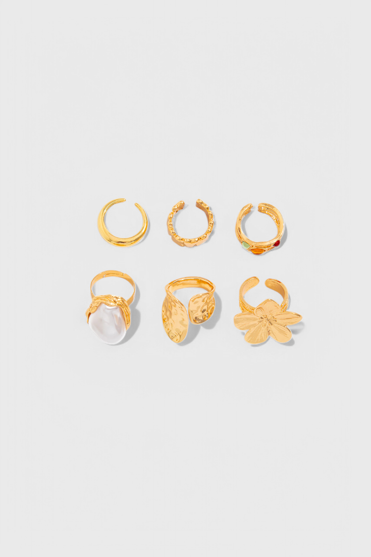 Bague Fleur Liquide en Perle Ouverte