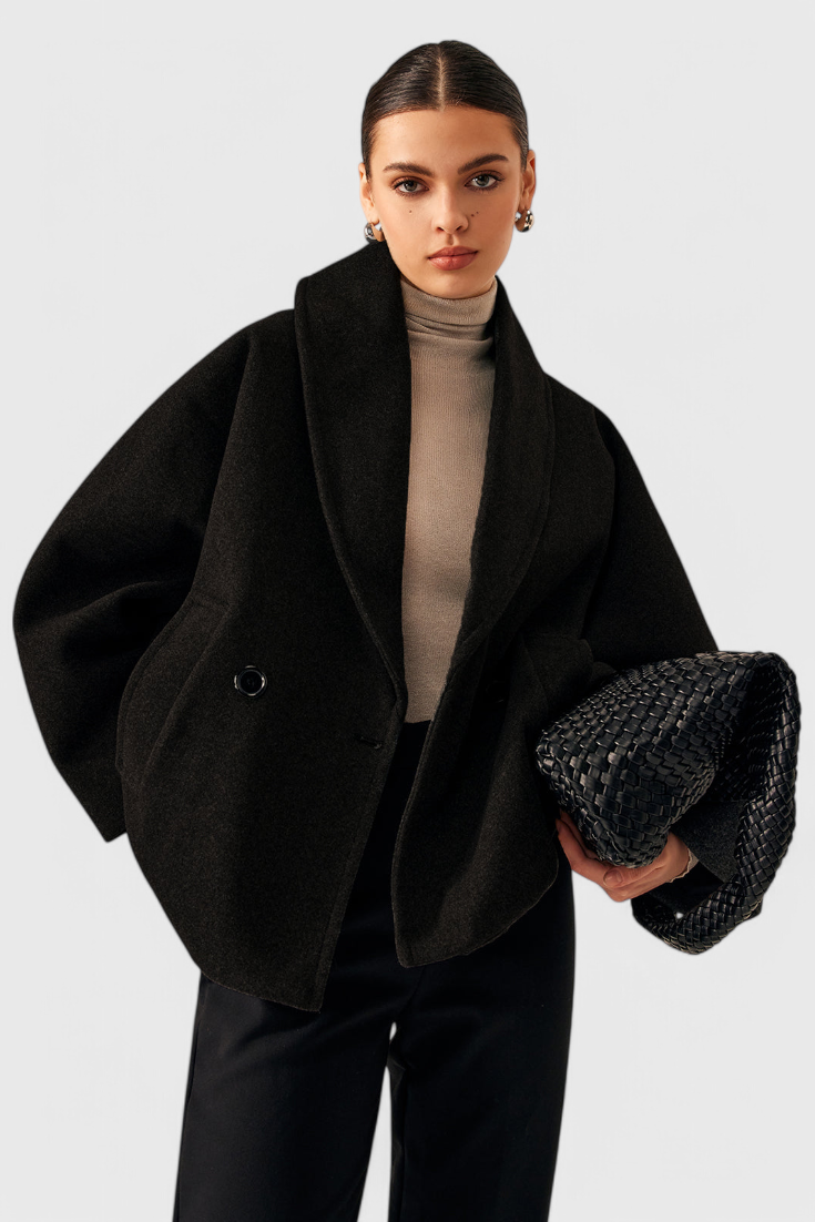 Helena Manteau Oversized en Tweed à Silhouette Décontractée