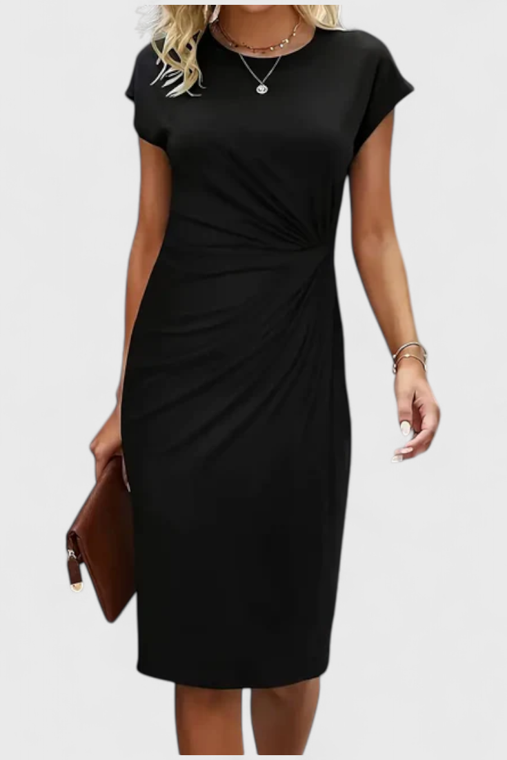 Katrina Robe Midi Ajustée à Détail Drapé