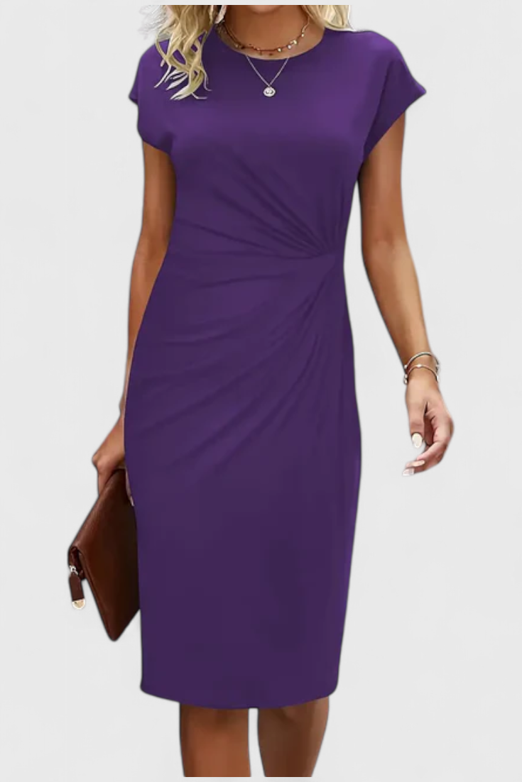 Katrina Robe Midi Ajustée à Détail Drapé