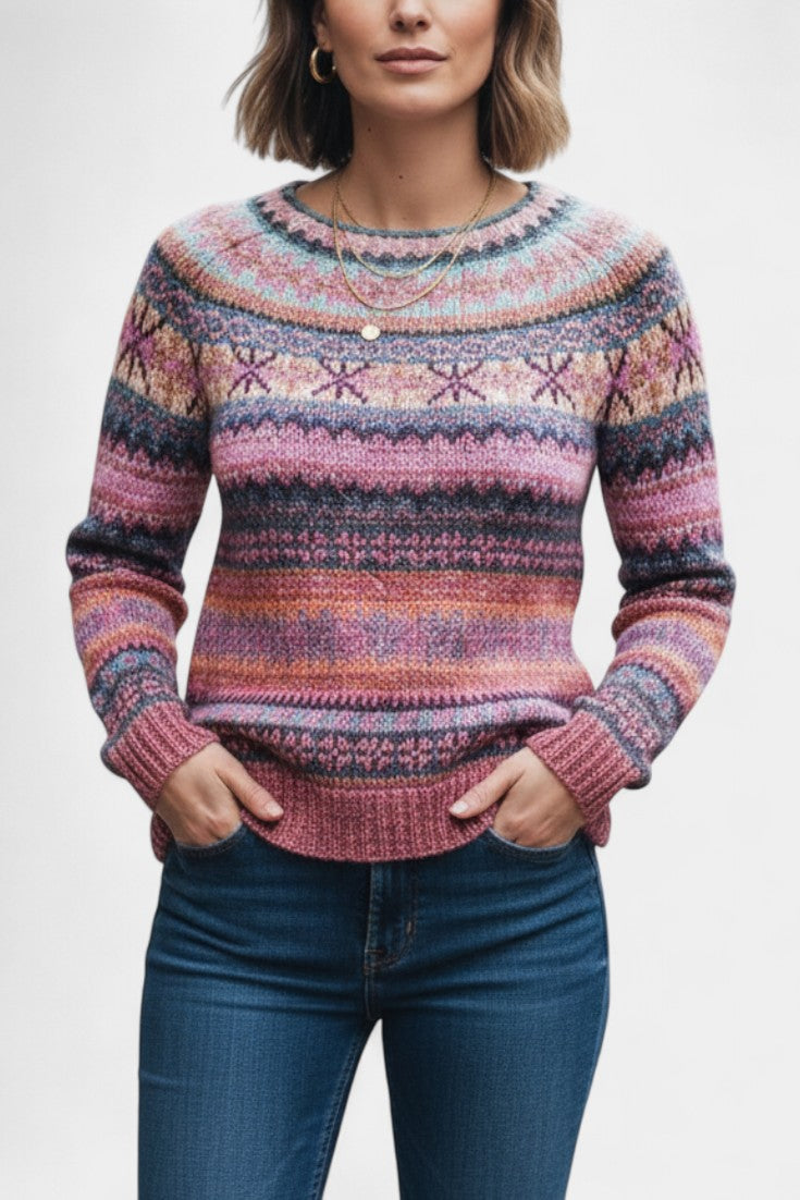Basilea Pull à Motifs Jacquard en Maille Douce