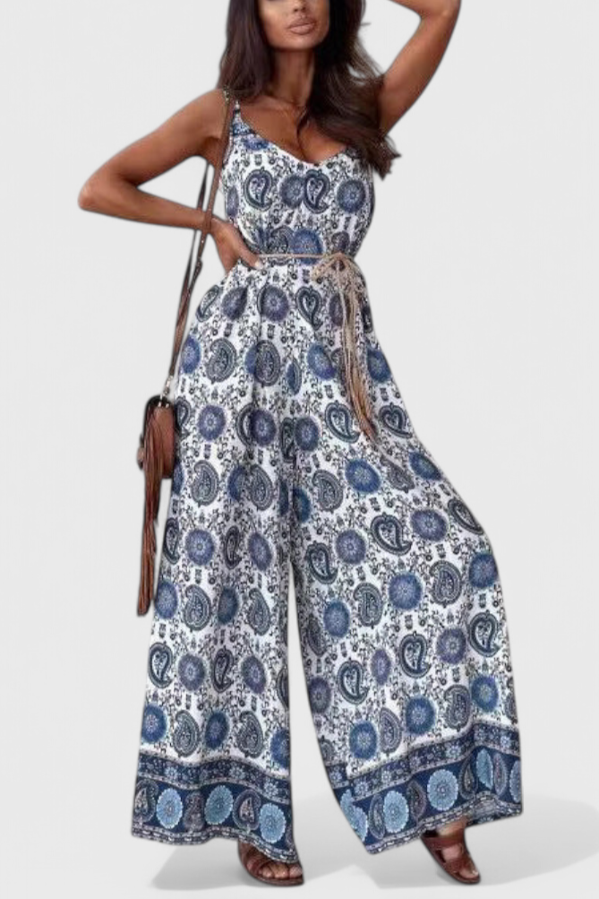 Combinaison Pantalon Large Gabriella avec Imprimé Éclatant