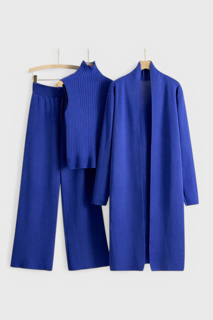 Mahalia Ensemble 3 Pièces en Tricot Doux à Coupe Élégante