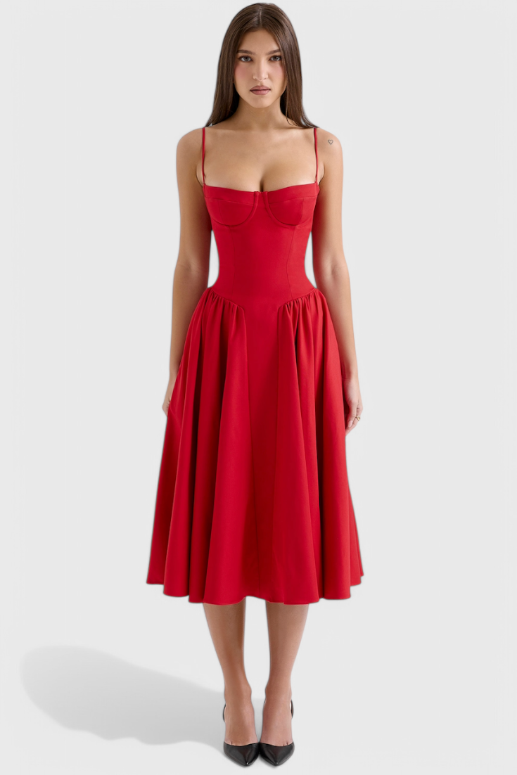 Felicity Robe Corset Sans Manches à Silhouette Sculptée