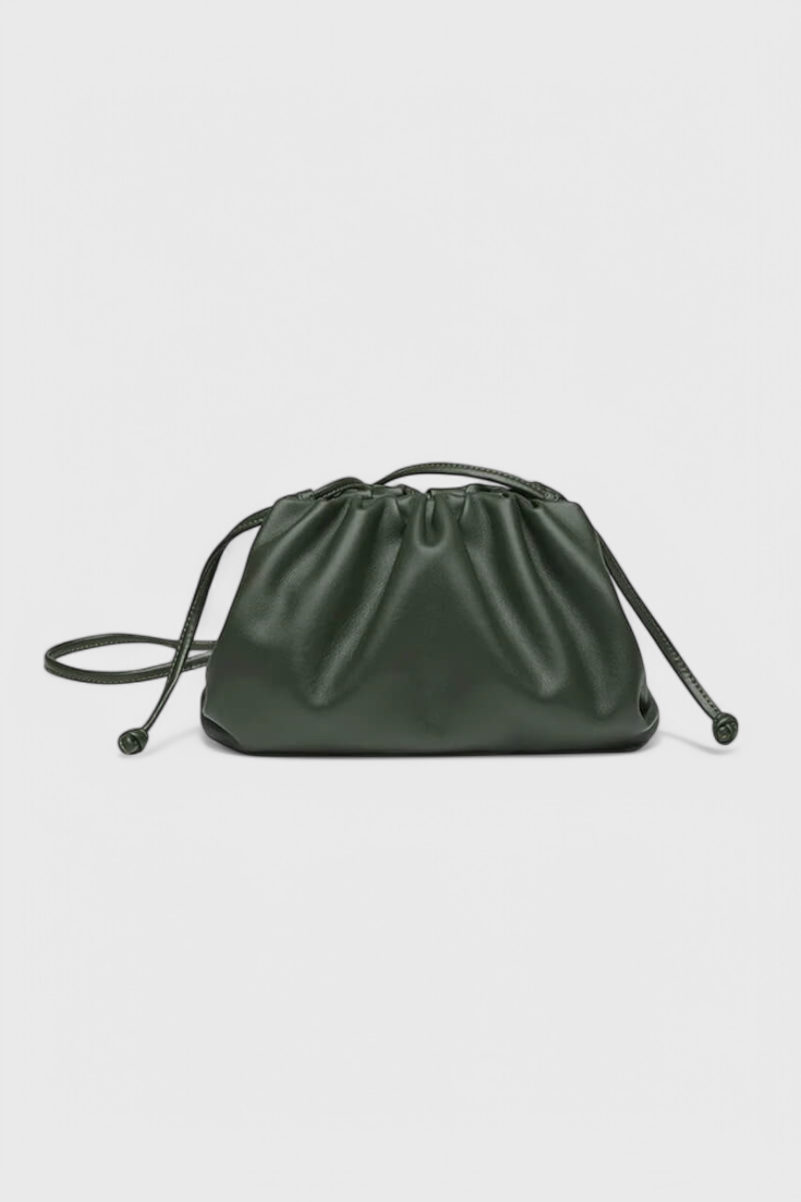 Dalila Sac Croisé en Cuir Vegan à Forme Plissée