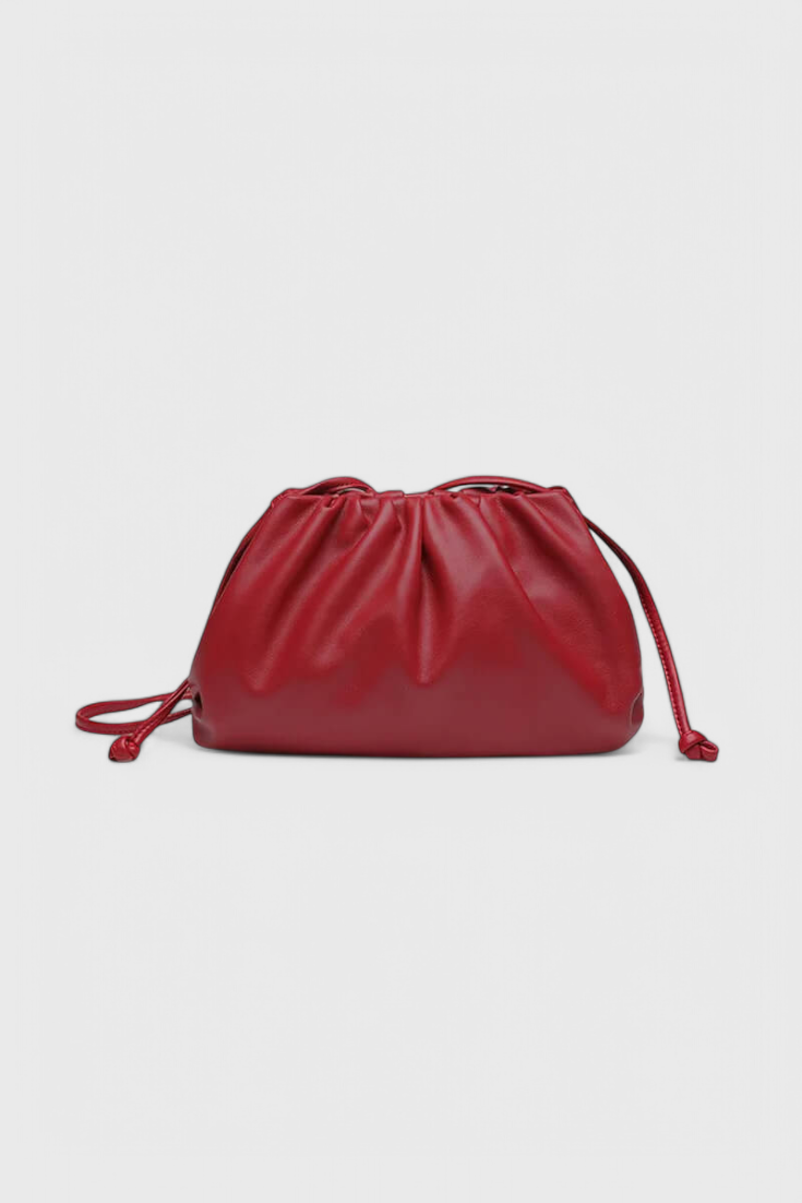 Dalila Sac Croisé en Cuir Vegan à Forme Plissée