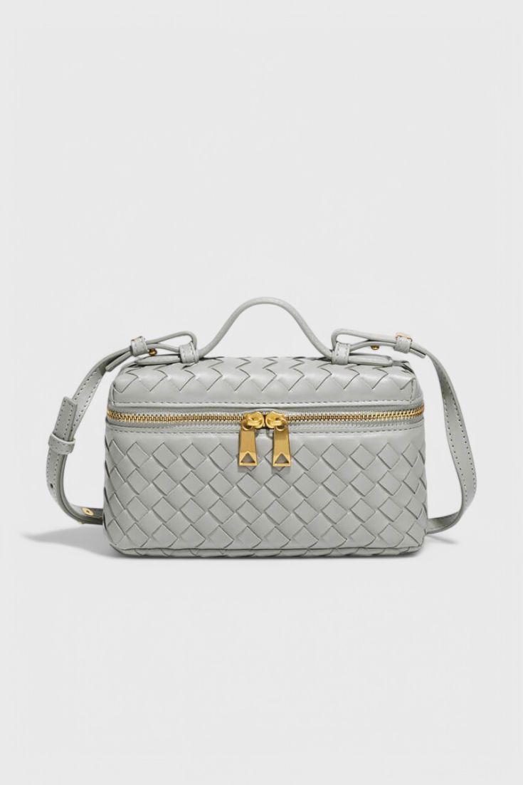 Mini Milla Sac à Main Compact en Cuir Vegan avec Détails Dorés