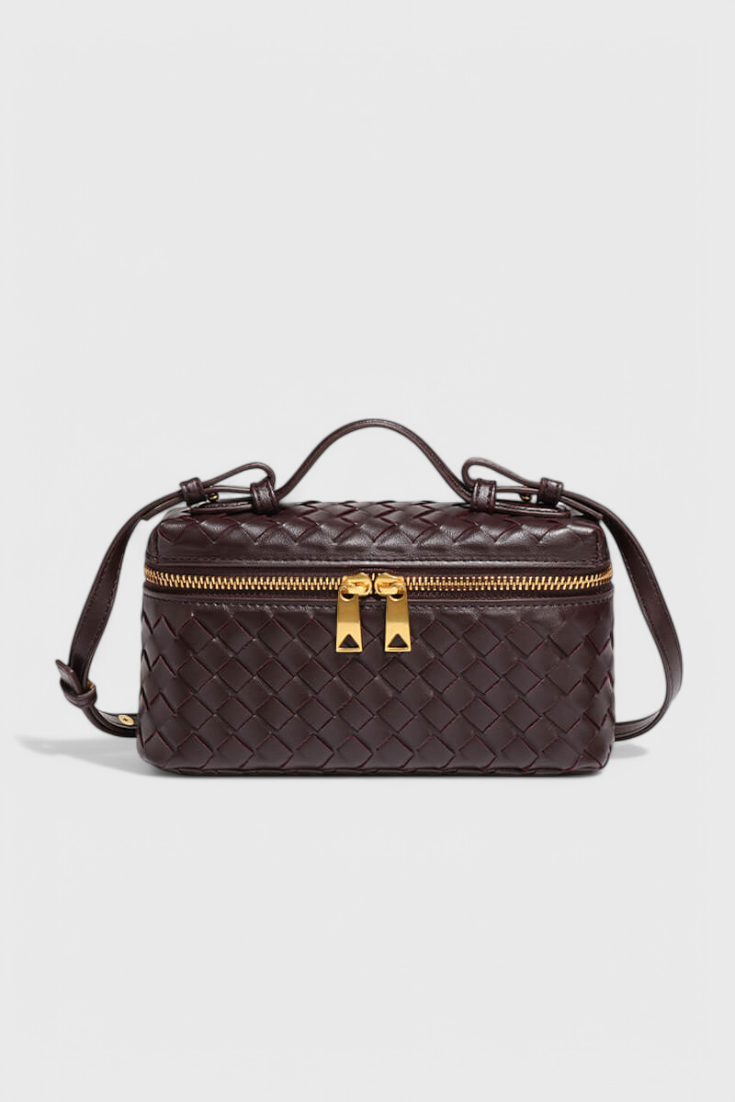 Mini Milla Sac à Main Compact en Cuir Vegan avec Détails Dorés