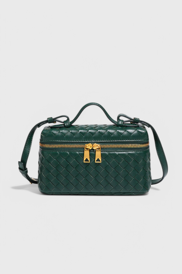 Mini Milla Sac à Main Compact en Cuir Vegan avec Détails Dorés