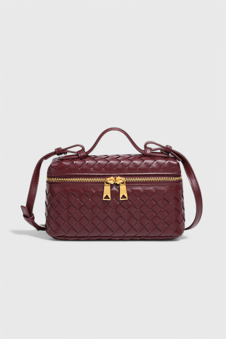 Mini Milla Sac à Main Compact en Cuir Vegan avec Détails Dorés