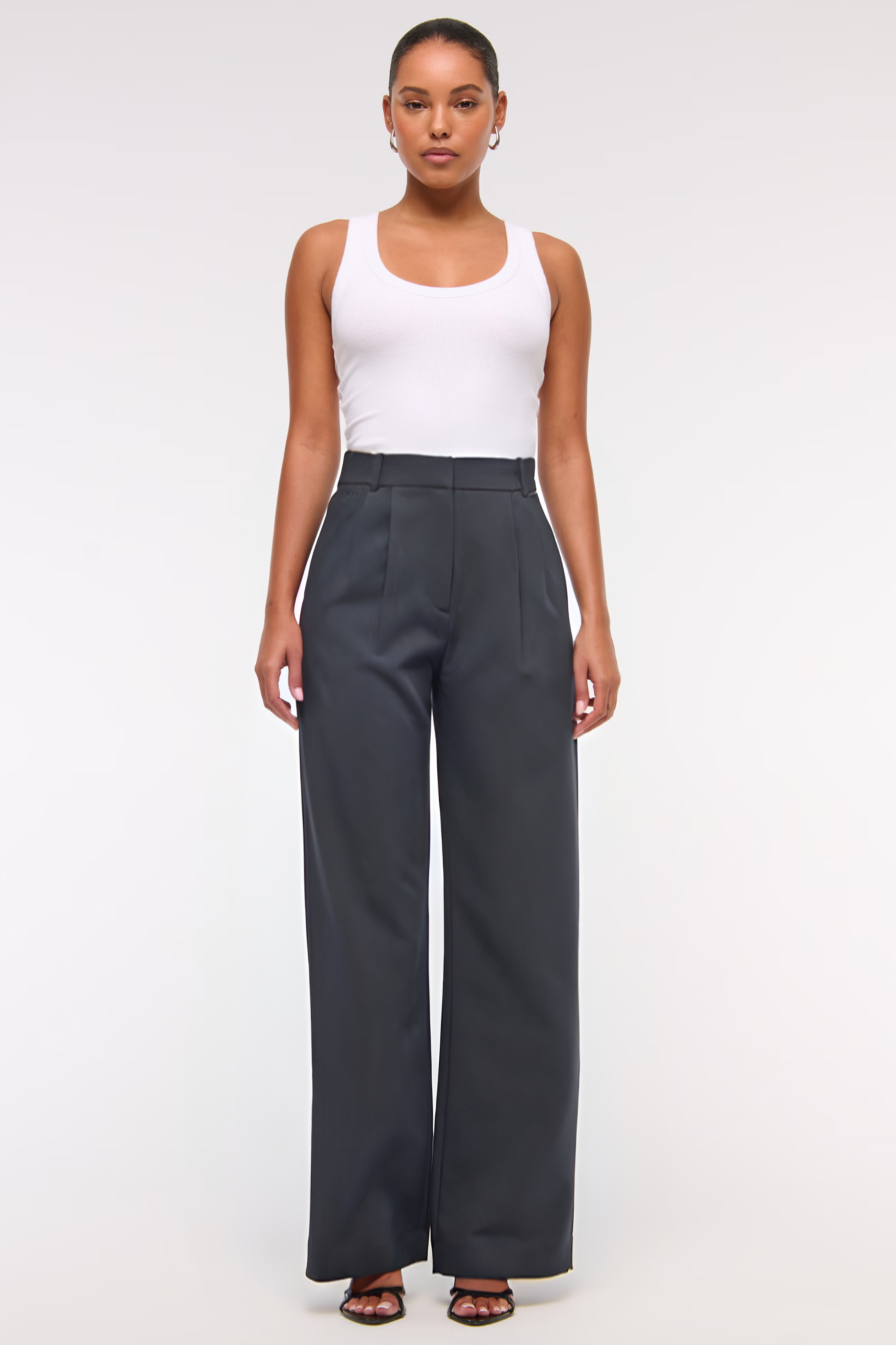 Tinashe Pantalon Taille Haute à Jambe Large et Poches Fonctionnelles