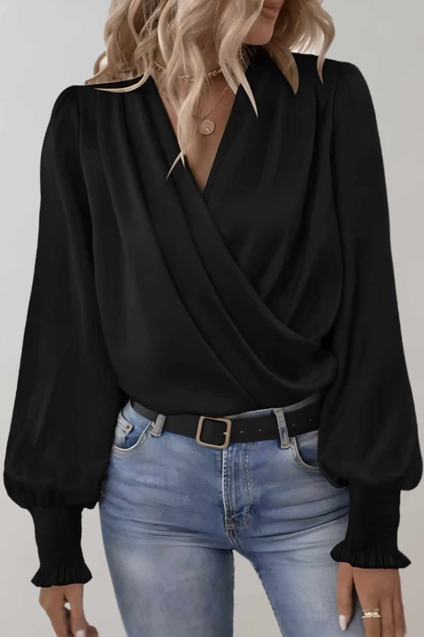 Quinn Blouse à Manches Longues et Décolleté en V