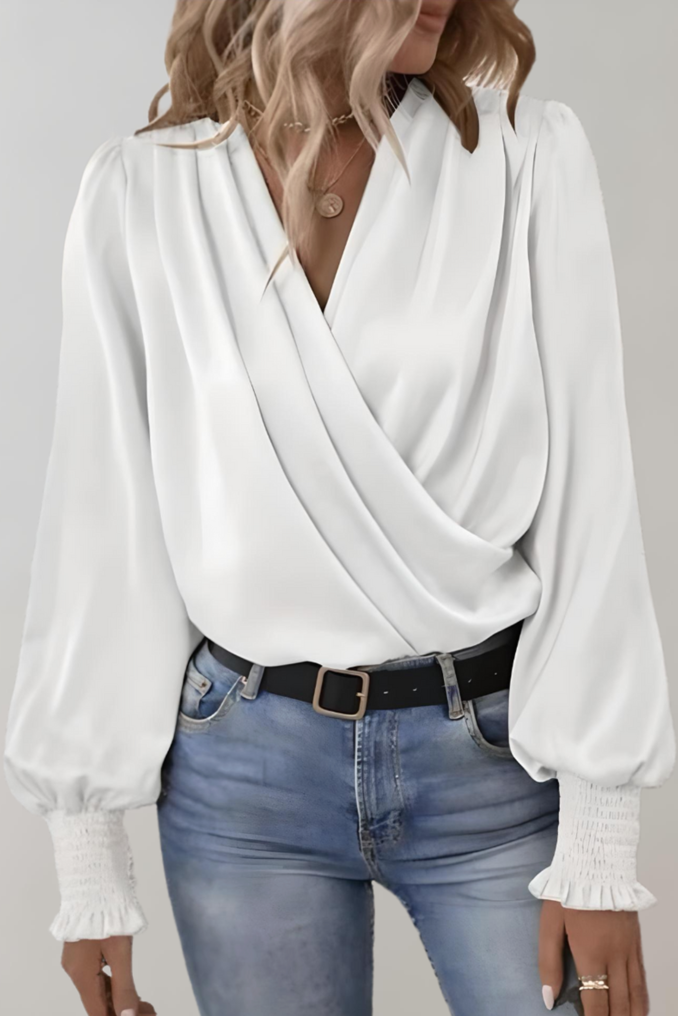 Quinn Blouse à Manches Longues et Décolleté en V