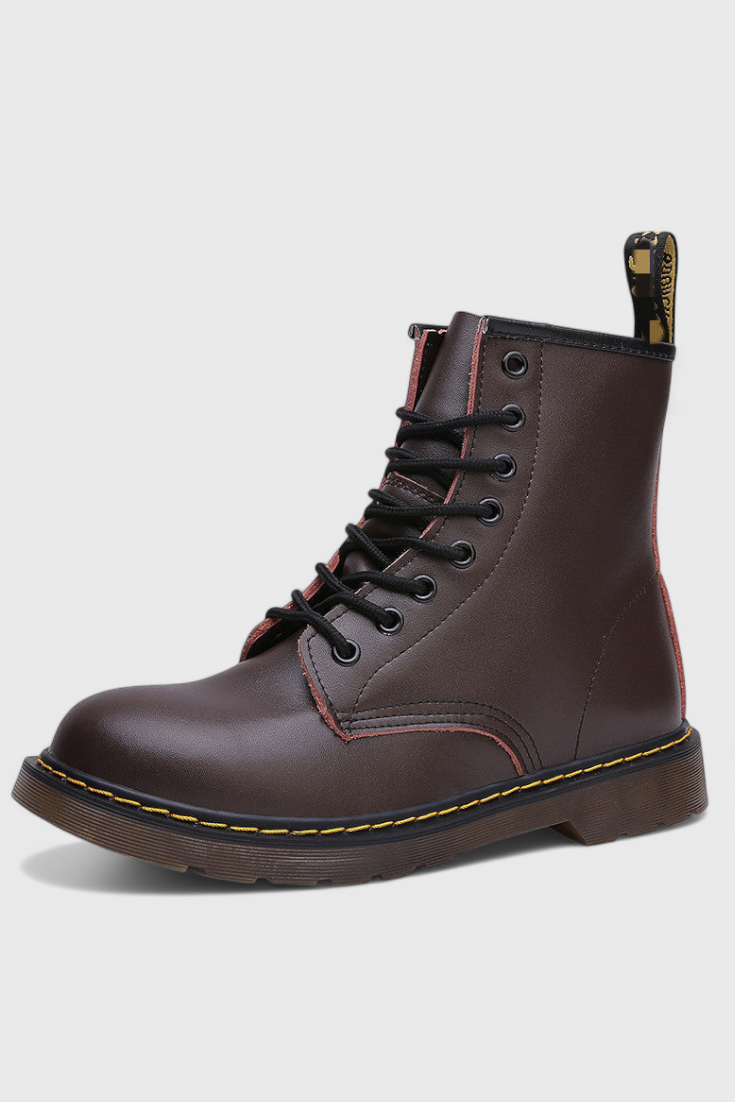 Addison Bottes Hautes à Lacets en Cuir Synthétique