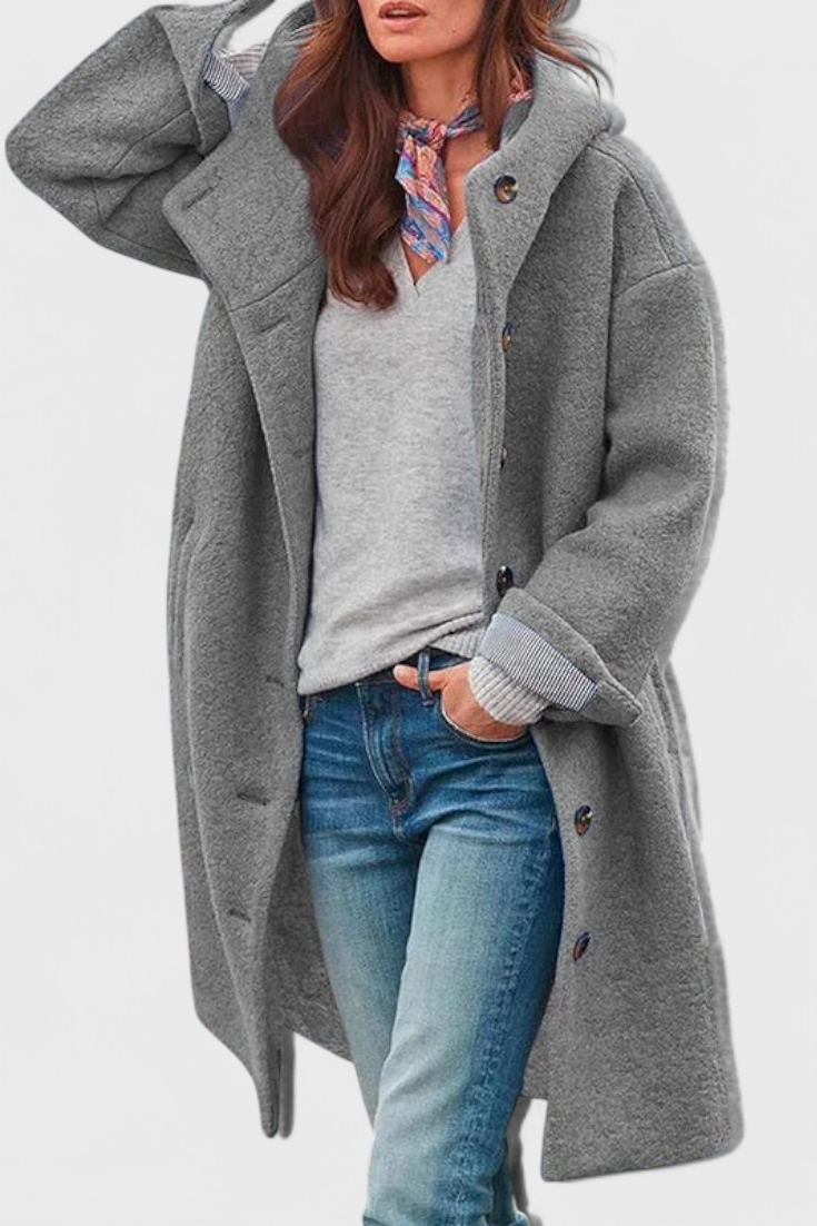 Penélope Manteau Ajusté à Capuche Élégante