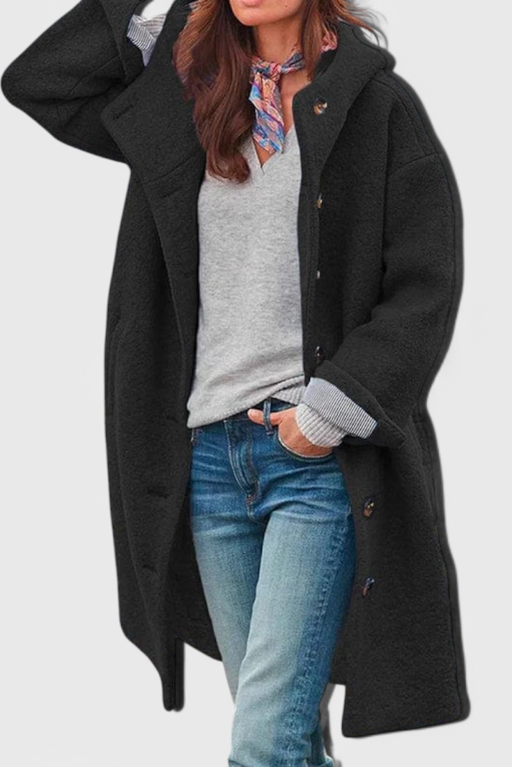 Penélope Manteau Ajusté à Capuche Élégante