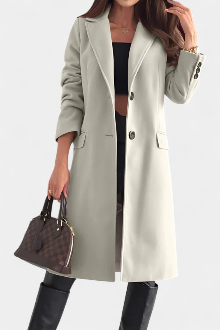 Armande Lapel Single Breasted Mid-Length Pea Coat