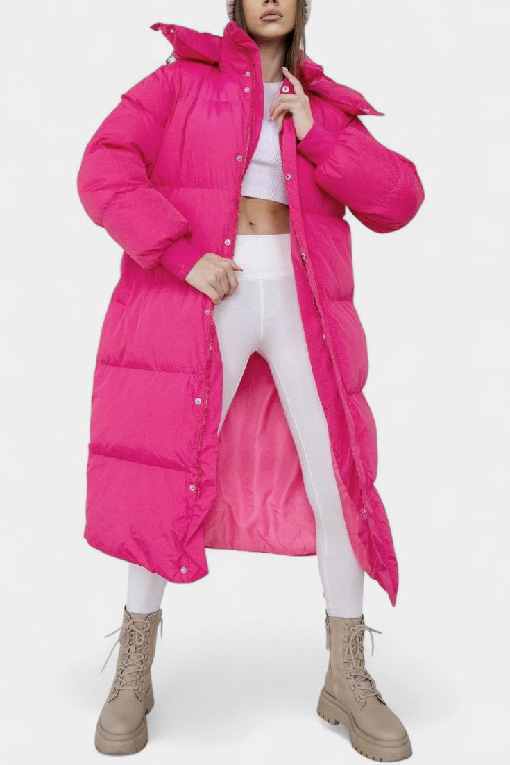 Razel Manteau Puffer à Capuche Ajustable et Silhouette Féminine