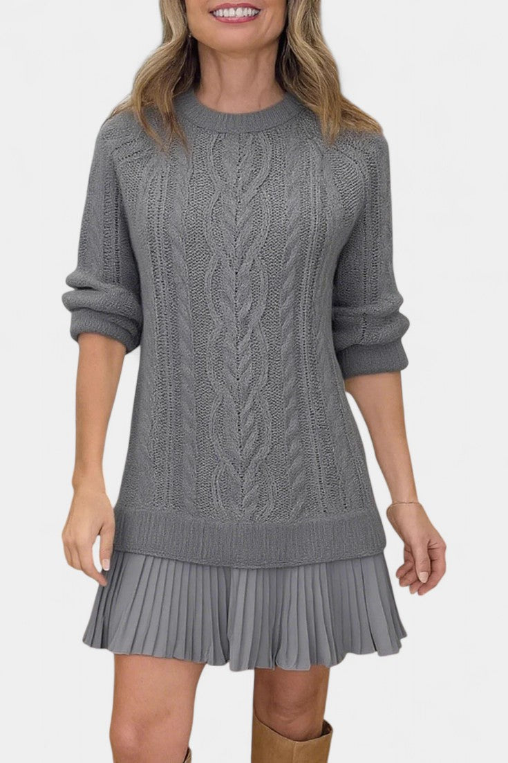 Daina Robe Pull Tricot Mini à Détail Torsadé
