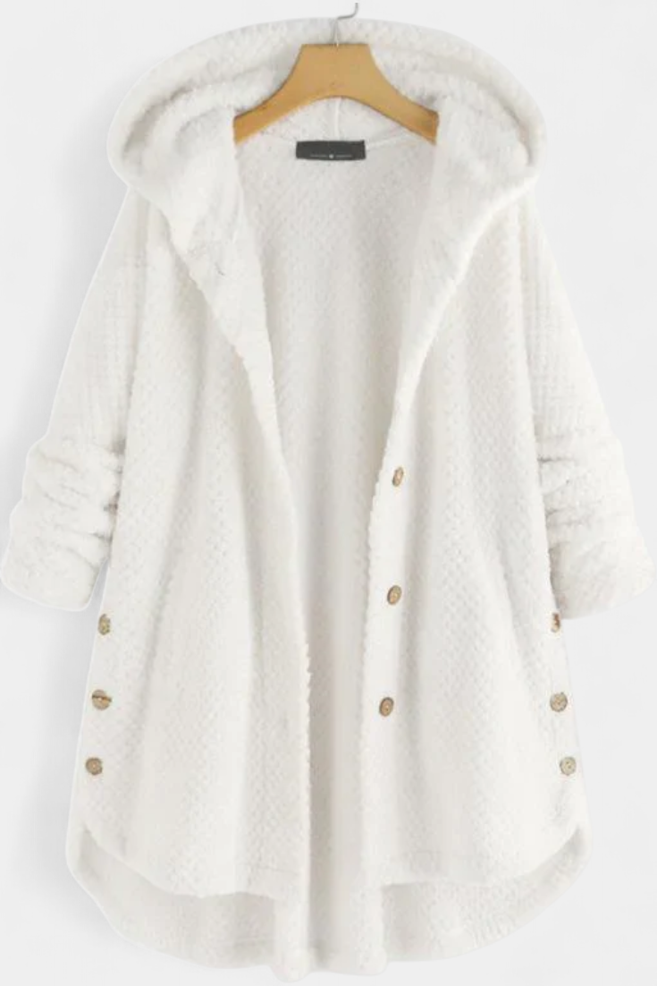 Taia Manteau en Velours Côtelé avec Capuche Enveloppante