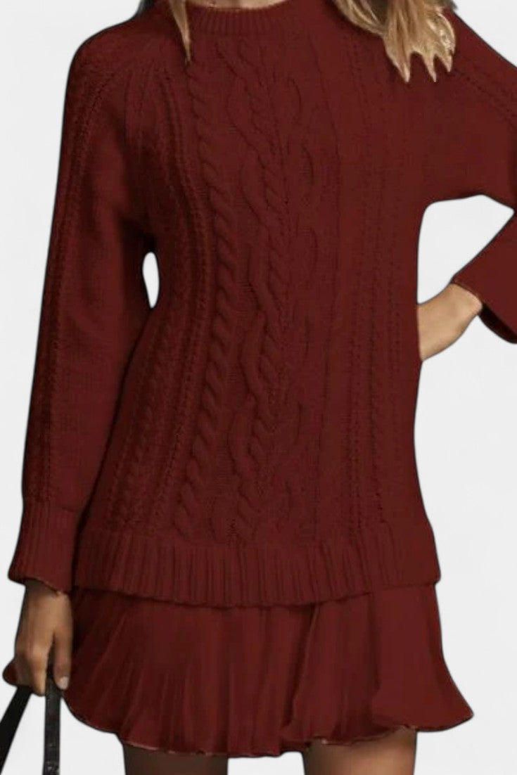 Daina Robe Pull Tricot Mini à Détail Torsadé