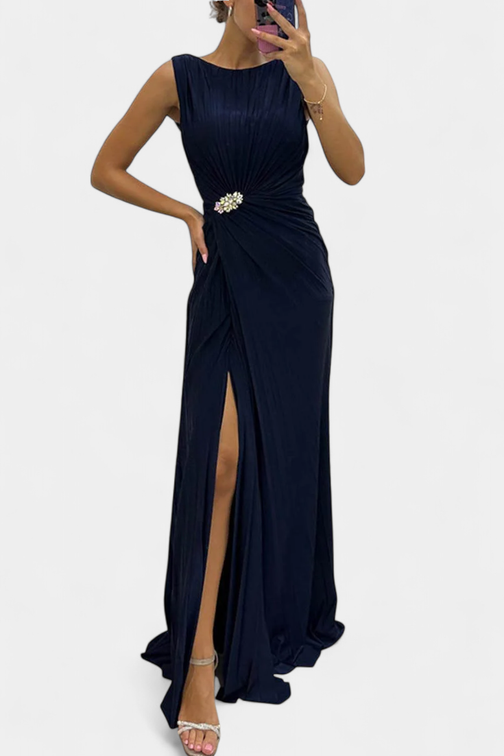 Shiloh Robe Longue Plissée à Décolleté Croisé
