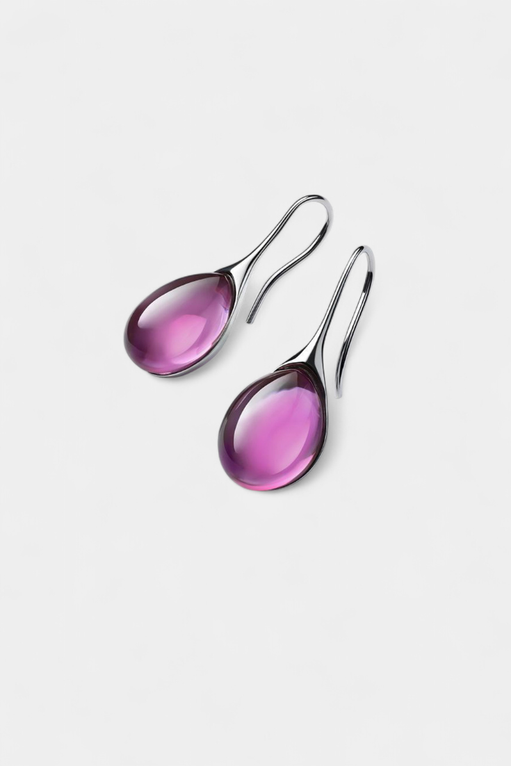 Boucles d'oreilles en forme de goutte en cristal doré et argenté