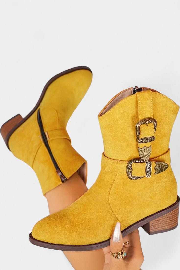 Mesa Trail Bottes en Daim à Boucles Métalliques Style Western
