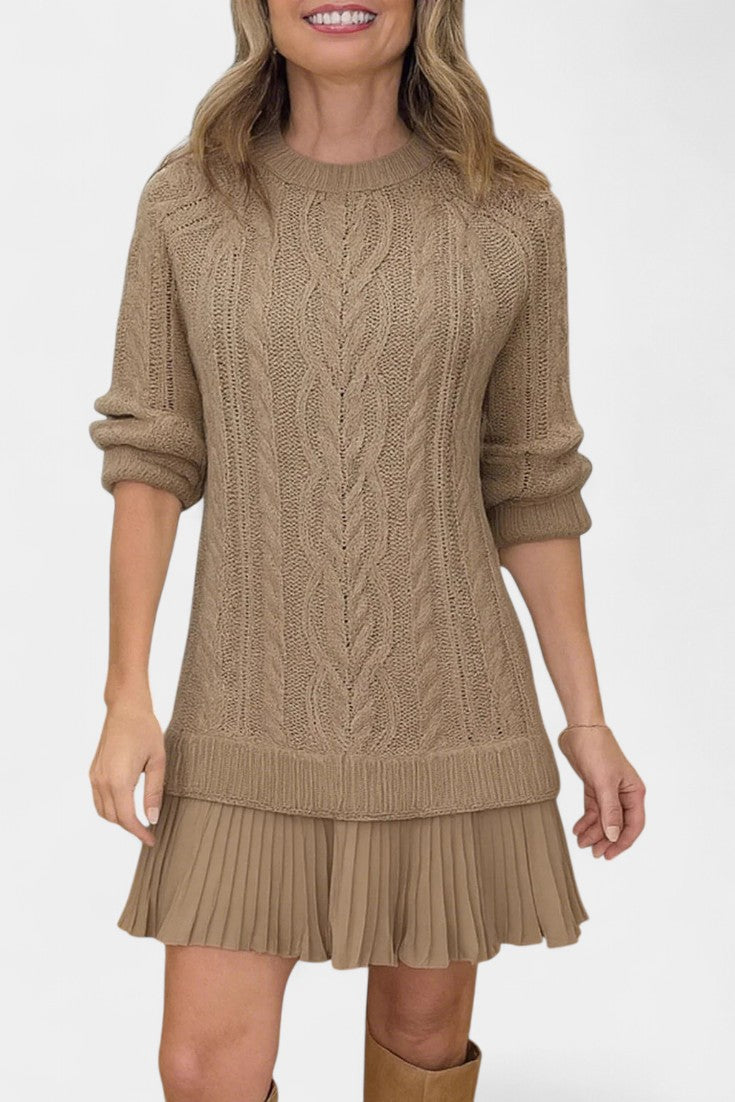 Daina Robe Pull Tricot Mini à Détail Torsadé