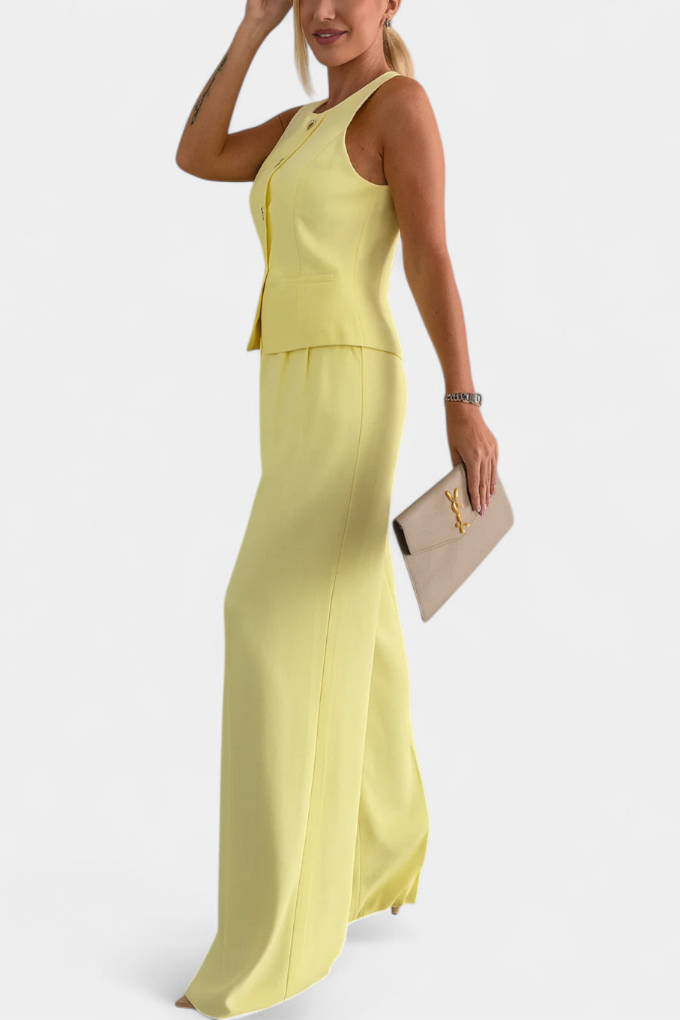 Paloma Ensemble Sans Manches et Pantalon Fluide Élégant