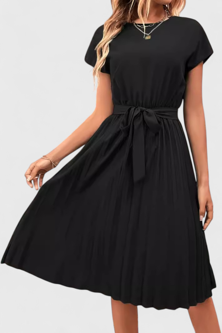 Luxie Robe Midi Fluide à Décolleté Doux et Tissu Respirant