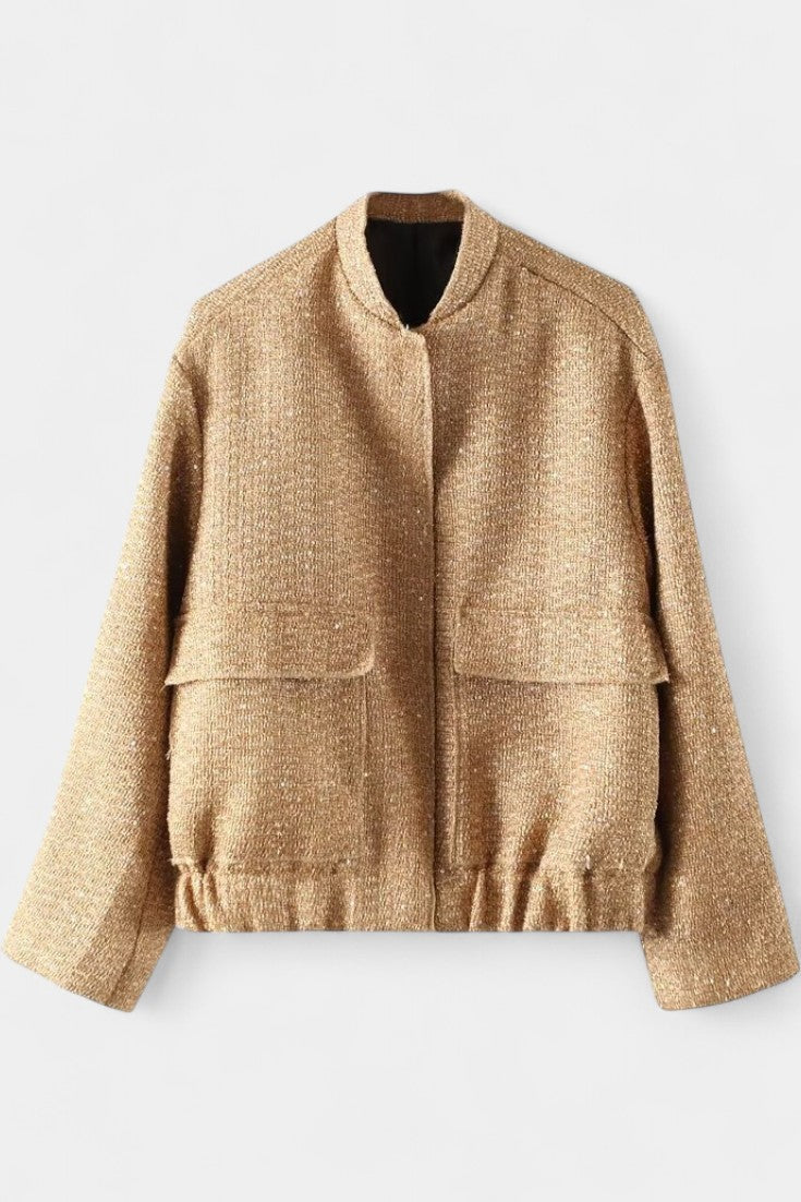 Alvera Veste Texturée Décontractée à Poches Fonctionnelles
