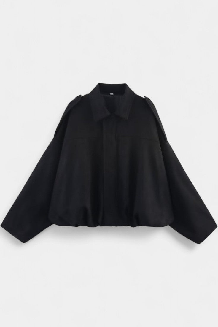 Monnie Bomber Oversize en Suède à Épaules Structurées