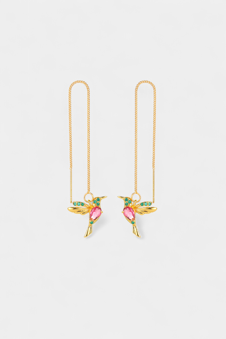 Boucles d'oreilles Oiseau en Zirconium Unisexe