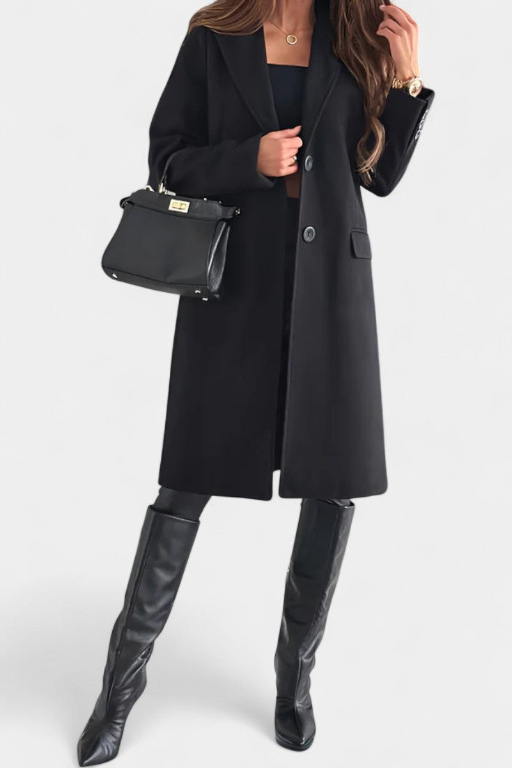 Armande Lapel Single Breasted Mid-Length Pea Coat