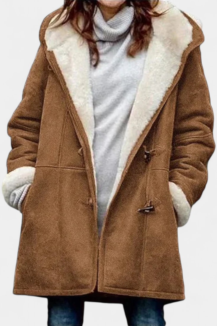 Jessa Manteau Long à Capuche Élégante