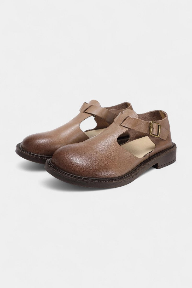Colette Mary Janes en Cuir Souple à Panneaux Ouverts et Sangle Ajustable