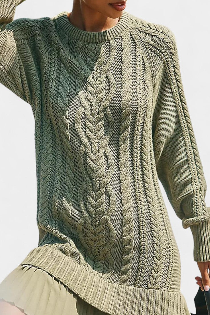 Daina Robe Pull Tricot Mini à Détail Torsadé