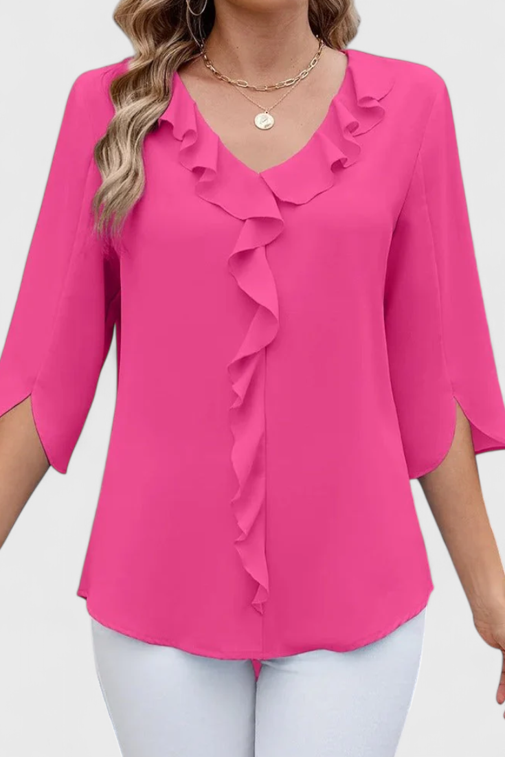 Annemiek Blouse Évasée en Tissu Léger et Doux