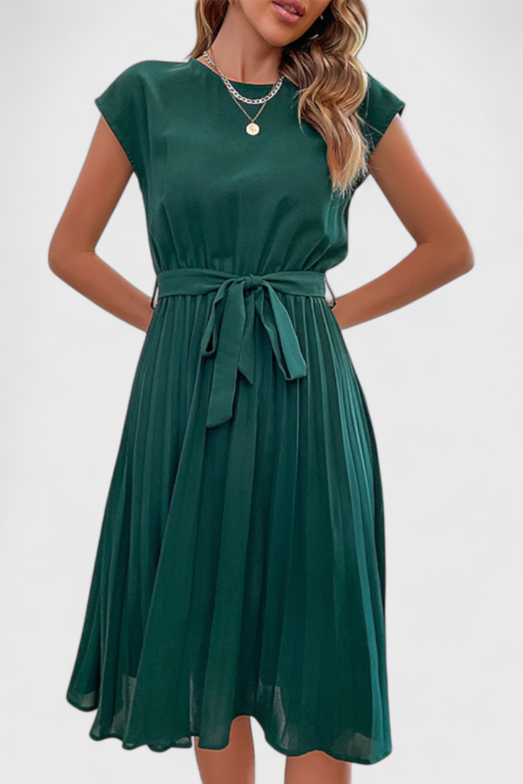 Luxie Robe Midi Fluide à Décolleté Doux et Tissu Respirant